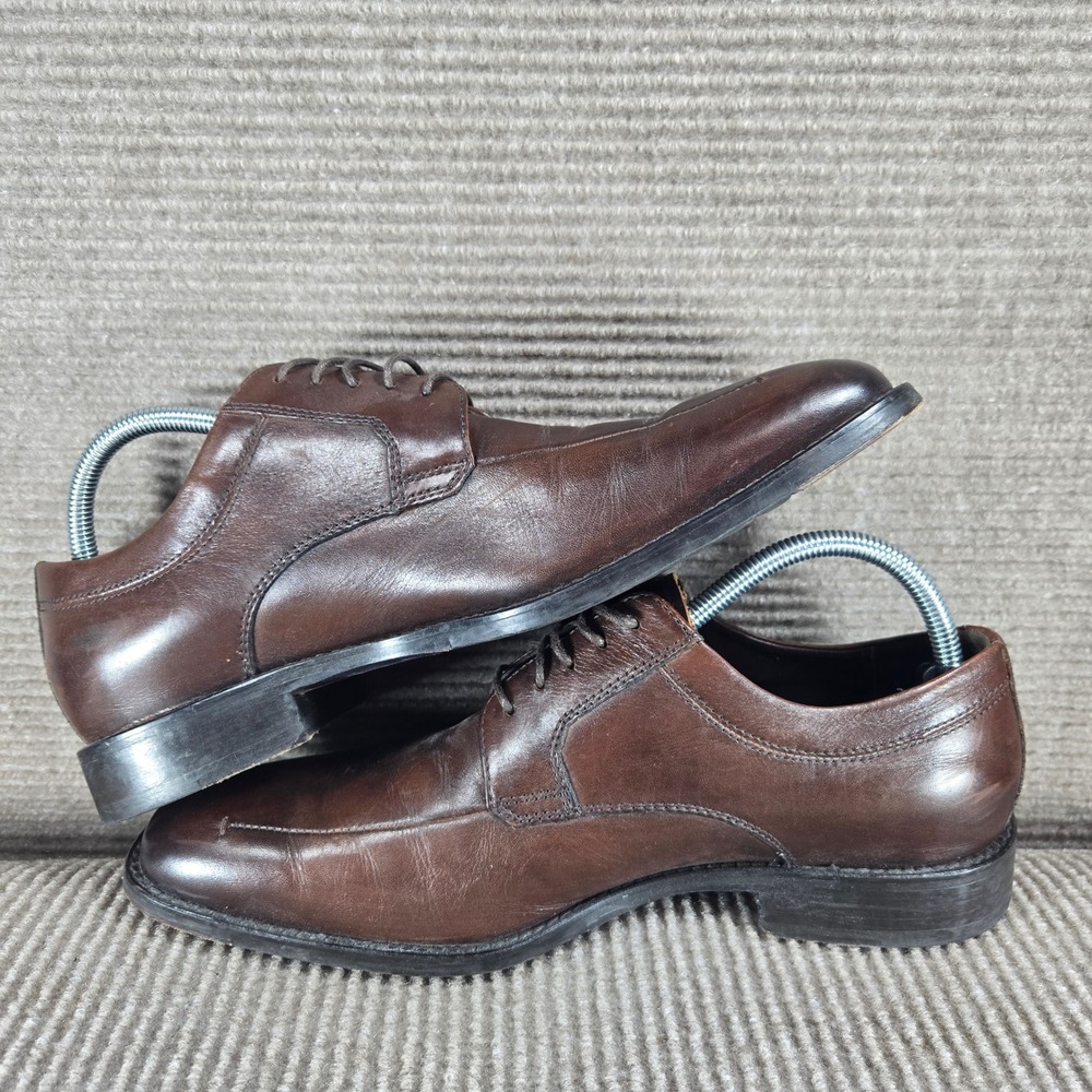 Johnston & Murphy Mens 10.5 Brown Leather Flex System Bicycle‎ Toe Oxford Shoes